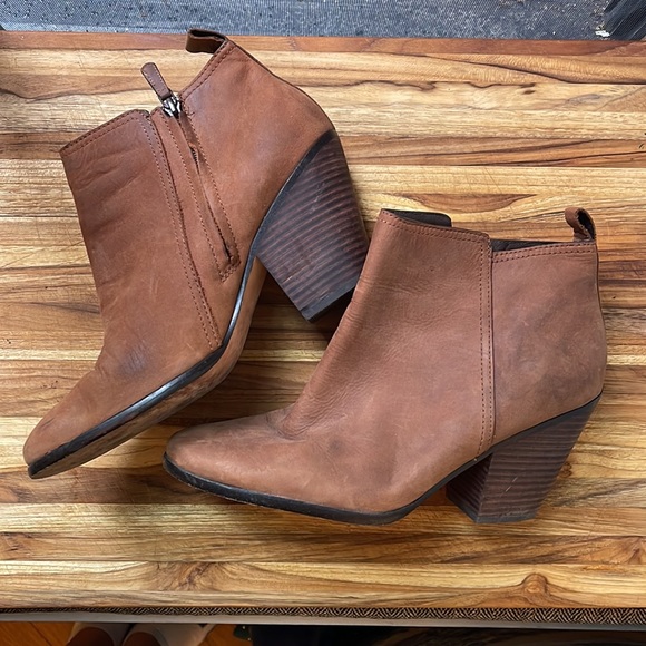 Cole Haan brown suede leather heeled booties - 11 - Picture 2 of 5